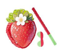 FONDOTIN Piñata Fraise Rouge avec Bâton et Bandeau pour Yeux Décoration Fête Thème Alimentaire Jeu Anniversaire Garçon Fille Accessoire Festif Confettis pour Fête Anniversaire
