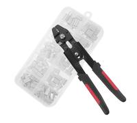 FONDOTIN Pince à Sertir Câble Inox avec Verrouillage Sécurité Outil de Sertissage pour Câbles Antidérapante Kit Complet avec Manchons Aluminium Usage Extérieur et