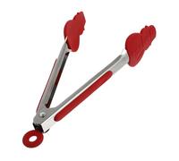 FONDOTIN Pince de Cuisine Silicone et Acier Inoxydable Style Noël Bonhomme de Pince à Aliments Créative pour Barbecue et Cuisson Maison