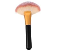 FONDOTIN Pinceau de Maquillage Large Éventail Grand Format Poils Nylon Manche en Bois pour Blush Poudre Fond de Teint Femmes Usage Quotidien Couleur Aléatoire