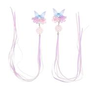FONDOTIN Pinces à Cheveux Rétro Style Chinois Hanfu 2 Pièces Petit Format Violet Rosé Décoration Cheveux Pour Garçon Et Filles Fête Bal Banquet