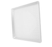 FONDOTIN Plaque à Pizza Perforée Rectangulaire et Distribution Uniforme en Alliage D'aluminium Argenté, Résistance la Chaleur pour Cuisson Maison et Restauration