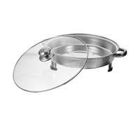 FONDOTIN Plat à Rôtir Rectangulaire en Acier Inoxydable 30 CM avec Poignées Plat Chauffe-Plats pour Buffet et Cuisson Multifonction Plateau Service Inox Cuisine Maison et Restauration