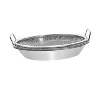 FONDOTIN Plate Inoxydable avec pour Friture et Grillade Plateau Égouttoir Multifonction Support Alimentaire Domestique pour Plats Frits