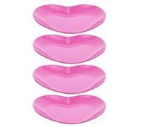 FONDOTIN Plateau à Bijoux de Cœur en Acier Inoxydable Lot de 4 Plateaux Décoratifs pour Rangement de Bagues et Colliers Vide-Poches Élégant pour Coiffeuse ou Comptoir Petit Organisateur