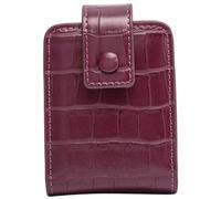 FONDOTIN Pochette Maquillage Mini Trousse de Toilette Porte-Rouge à Lèvres Compacte avec Miroir Portable Femme Voyage Paquet à Main Couleur Rouge Profond Mystérieux