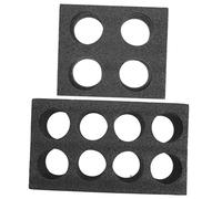 FONDOTIN Porte-gobelet à 4 Et 8 Trous En Coton Perlé Noir, Plateau D'emballage Robuste Pour Boissons Froides Et Chaudes, Lot De 2, Accessoires Pratiques Pour Transporter Tasses Café, Thé, Milk-shake