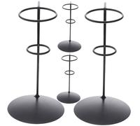 FONDOTIN Présentoirs à Cornets de Glace en Fer Noir 4 Pcs, Support Métal Stable et Facile, Porte-cornets pour Fêtes, Camping et Stands de Restauration, Supports D'exposition Résistants