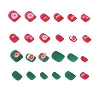 FONDOTIN Press Nails de Noël Amande Faux Ongles Courts à Couverture Complète Décoration Festive pour Fêtes Hiver Manucure DIY Élégante et Facile à Poser