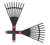 FONDOTIN Râteau de Jardin en Plastique Noir Résistant aux Intempéries, Structure Solide, Lot de 2 Pièces pour Ramasser Les Feuilles et Débris Le Jardin