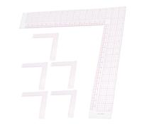 FONDOTIN Règle de Couture en Plastique Résistante 6 Pcs - Équerre de Mesure en L Échelle Intérieure Claire - Outil Précis pour Patrons de Mode Vêtements et Loisirs Créatifs