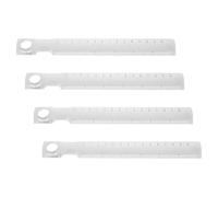 FONDOTIN Règle de Dessin Multifonctionnelle 4 Pièces avec Loupe 2X Portable Règle Métrique Transparente en Plastique Jauge D’Épaisseur Précise Outil de Mesure pour Mathématiques et