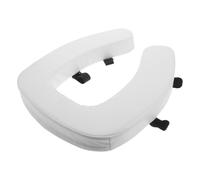 FONDOTIN Rehausseur de Siège de Toilette Imperméable et Rembourré, Coussin Blanc Épais de 4,3 Cm, Portable pour Personnes Âgées et Handicapées, Rehausse Siège de Salle de Bain Confortable