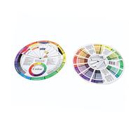 FONDOTIN Roue Chromatique de Maquillage Outil Visuel Créatif pour Femmes 2 Pièces Rotation Double Face en Papier pour Apprentissage et Nail Art Professionnel