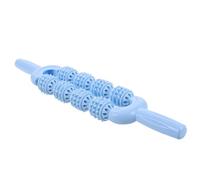 FONDOTIN Rouleau de Massage Portable pour Mollets Picots Bâton Souple Bleu Ciel à 8 Roues Rouleau Relaxant pour Muscles des Jambes pour Course à Pied Yoga et Récupération Sportive