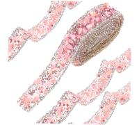 FONDOTIN Ruban Strass Décoratif Bande Adhésive Résistante Haute Température Trim Délicat pour Costume DIY Accessoires Couture à Coudre pour Vêtements Sacs et Chaussures