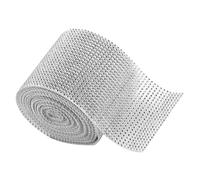 FONDOTIN Ruban Strass Décoratif Rangées Mesh Cristal Argenté Mètres Ornement Bling pour Mariage Gâteau Anniversaire Fête