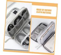 FONDOTIN Sacoche de Rangement pour Accessoires Électroniques Portable Pochette Voyage avec Double Compartiment Zippé pour Câbles Chargeurs et Écouteurs Étui Souple Gris pour Organisation