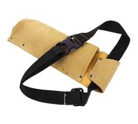 FONDOTIN Sacoche en Cuir Jaune pour Baguettes de Soudure, Pochette de Rangement à Deux Compartiments, Ceinture Réglable, Conteneur Pratique pour Outils de Soudage, pour Soudeuse et Atelier
