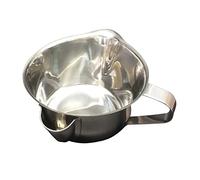 FONDOTIN Séparateur de Graisse Inox avec Bec Verseur Débordement Bol Multifonction pour Huile et Sauce Filtre à Soupe Sain et