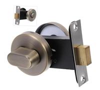 FONDOTIN Serrure de Porte Acier Inoxydable avec Indicateur Vacant Occupé Verrou sans Clé pour Toilettes Publiques Style Bronze Rétro et Résistant Corrosion