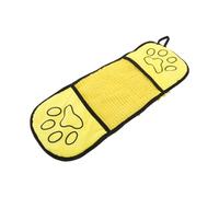 FONDOTIN Serviette pour Chiens et Microfibre Absorbante avec Poches pour Bain Toilettage et Nettoyage et Portable Couleur Jaune