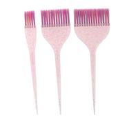 FONDOTIN Set de 3 Pinceaux à Teinture à Longue Queue avec Manches Pailletés pour Coloration des Cheveux, Plastique et Nylon, pour Débutants à Domicile Voyage