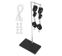 FONDOTIN Set de Poulies pour Expérience Scolaire avec Base Galvanisée Kit Mécanique pour Enseignement Physique Au Collège Bloc Poulie Stable et Portable pour Laboratoire de Physique