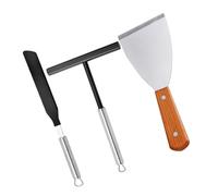 FONDOTIN Set Ustensiles pour Acier Inoxydable Kit avec Râteau Spatule et Grattoir Nylon Outils pour Omelettes et Pancakes Usage Domestique et Professionnel