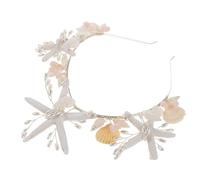FONDOTIN Silver Pearl Band coiffes de mariage bandeau de sirène pour filles Couronne bandeau de mariée bandes à cheveux bande de cheveux mariée casque Métal plastique blanche