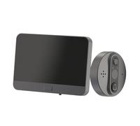 FONDOTIN Sonnette Wifi Électronique avec Visionneuse Porte Chat Détection Mobile Vidéo Réel et App Contrôle à Distance Sécurité Domestique Gris