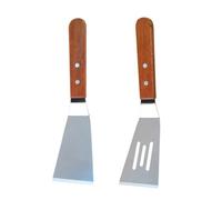 FONDOTIN Spatule de Cuisine Acier Inoxydable avec Manche Mini Pelle à Frire Perforée pour Steak et Pâtisserie Ustensile Barbecue Multifonction pour Cuisine pour Retourner Omelettes et
