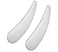 FONDOTIN Spatules Cosmétiques Réutilisables Lot De 2 Mini En Acier Inoxydable 8 Cm Pour Soin Visage Et Contour Des Yeux Usage Professionnel Et Quotidien