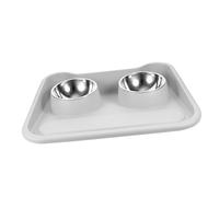 FONDOTIN Stainless Steel Dog Bowl with Neck Protection Design for Pets Spill and Durable Feeding Dish for Small Animals Large Capacity Pet Food Bowl