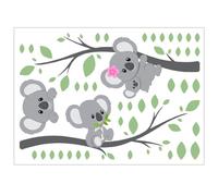 FONDOTIN Sticker Mural Koala en PVC Résistant Autocollant Mural Animaux Branche D’Arbre Autocollant Décoratif Amovible pour Chambre D’Garçon et Filles Décoration Murale Facile à Poser