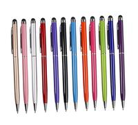 FONDOTIN Stylet Tactile Capacitif Couleur Aléatoire Stylo à Bille 12pcs en Aluminium Portable Interaction Rapide Écran pour Tablette et Téléphone pour Bureau et Marquage de Documents