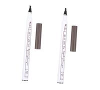 FONDOTIN Stylo à Sourcils Micro-fourche Imperméable 2pcs, Crayon Liquide Portable en Plastique pour Maquillage des Yeux, Débutants et Professionnels