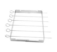 FONDOTIN Support à Brochettes De Barbecue Extérieur INOX Résistant Chaleur Et Rack Portable pour Grillades Stable Et Pratique pour Camping Et Pique