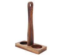 FONDOTIN Support Bois pour Moulin à Poivre avec Poignée Ergonomique Plateau Stable et Antidérapant pour Rangement de Moulins à Sel et Poivre Accessoire de Cuisine Pratique et Esthétique