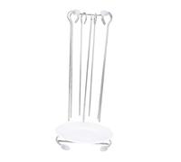 FONDOTIN Support de Brochettes Barbecue Acier Inoxydable Rack Suspendu Robuste pour Brochettes Kebab Accessoire Pratique pour Viande et Grillades avec Aiguilles