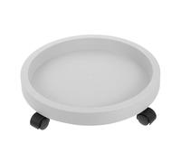 FONDOTIN Support Roulant pour Pots de Fleurs Châssis Rond Gris-Blanc - Chariot Mobile Intérieur et Extérieur - Plateau Solide 30 Cm - Déplacement Facile pour Jardinières et Bacs à Plantes
