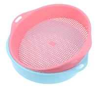 FONDOTIN Tamis à Terre Manuel 2 Pièces Maillage 3 Mm en Polypropylène Bleu et Rose pour Jardinage Tamisage Terreau et Filtration des Pierres Outil Jardin Patio Pelouse