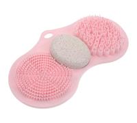 FONDOTIN Tapis de Exfoliant pour Pierre Intégrée Nettoyant et Massant pour Spa Salle de Bain Antidérapant Facile à Laver pour Élimination des Peaux Mortes et Callosités Rose