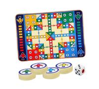 FONDOTIN Tapis Échecs Volant pour Jeu Familial Tapis Éveil pour Garçon Fille Dé Et Échecs Inclus