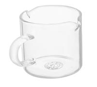 FONDOTIN Tasse à Café en Verre Résistant la Chaleur 120 Ml avec Double Bec Verseur et Anse, Coupe à Dessert Polyvalente pour Yaourts, Crèmes Glacées et Boissons, pour Maison et Fêtes