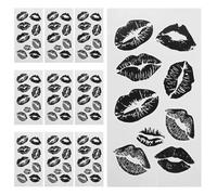 FONDOTIN Tatouages Temporaires Lèvres 10 Pièces Autocollants Imperméables Effet Kit Décoratif pour Visage et Corps Adaptés pour Halloween et Saint-Valentin