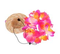 FONDOTIN Tenue été Hawaïenne pour Chien avec Chapeau et Guirlande Costume et Respirant pour Fête Plage et Photographie pour Animaux de Compagnie
