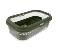FONDOTIN Terrarium pour Tortues avec Plateau de Séchage Antidérapant, Plastique Vert, Grand Format 43,7x26 Cm, Habitat Maison Tortue Terrestre, Adapté aux Reptiles et Amphibiens