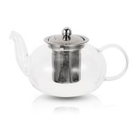 FONDOTIN Théière en Verre 800ml avec Infuseur en Acier Inoxydable, Bouilloire Transparente Résistante la Chaleur, Pratique pour Infusion de Thé, Maison et Bureau