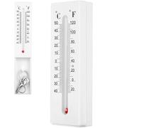 FONDOTIN Thermomètre Mural Décoratif avec Cache-clé Affichage Vertical Précis Celsius et Fahrenheit Thermomètre Intérieur et Extérieur Facile à Suspendre